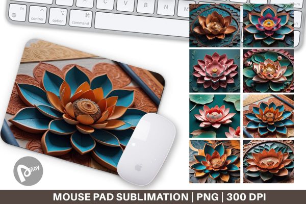 Mouse Pad 3D Carved Lotus For Sale