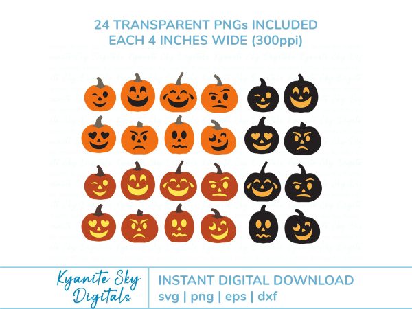 Jack-O-Lantern SVG Bundle simple small cute Halloween pumpkins For Cheap - Image 2
