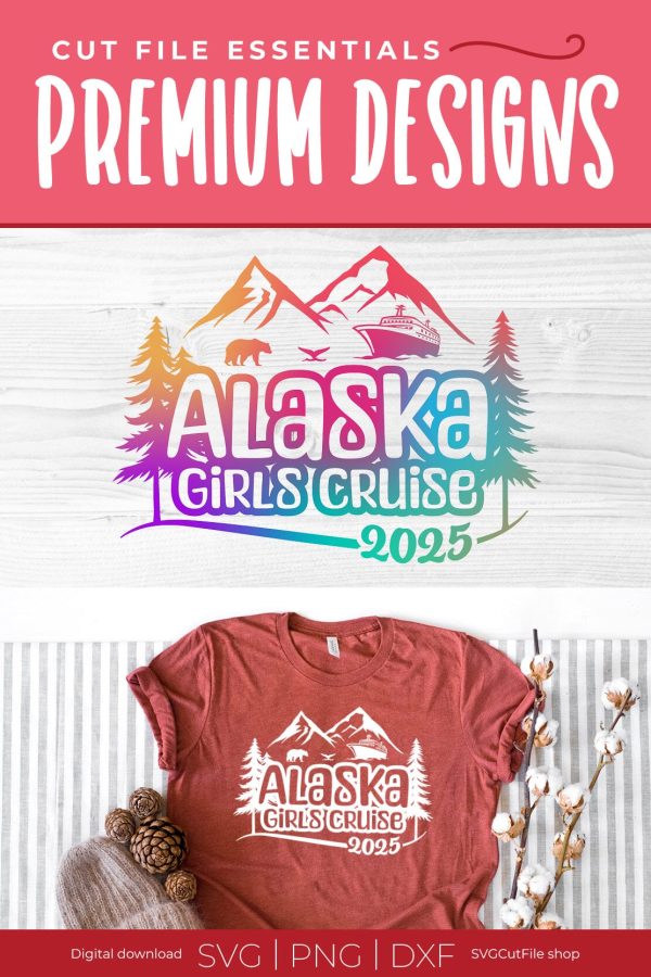 2025 Alaska Girls Cruise svg with bear cruise ship and whale tail Online Sale - Image 5