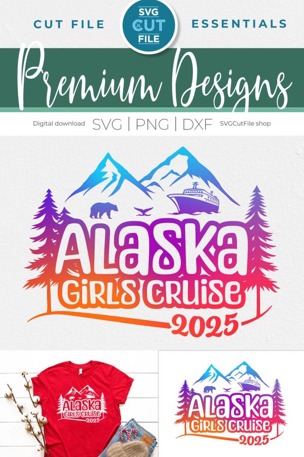 2025 Alaska Girls Cruise svg with bear cruise ship and whale tail Online Sale - Image 4