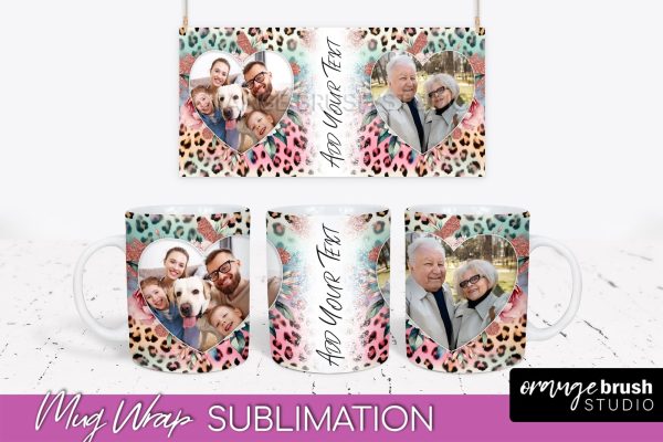Flowers Photo Frame Mug Wrap - Add Picture Mug Sublimation Sale