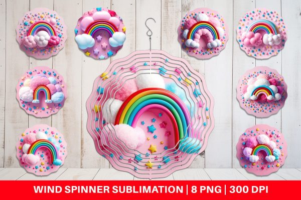 Wind Spinner 3D Rainbow and Cloud Cheap