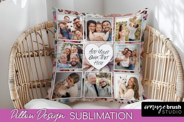 Flowers Photo Frame Pillow Sublimation - Add Your Picture Supply