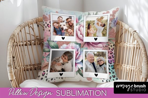 Flowers Photo Frame Pillow Sublimation - Add Your Picture Supply