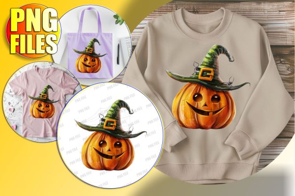 Sweet Halloween Pumpkin Design for Sublimation - Fall Bow on Sale