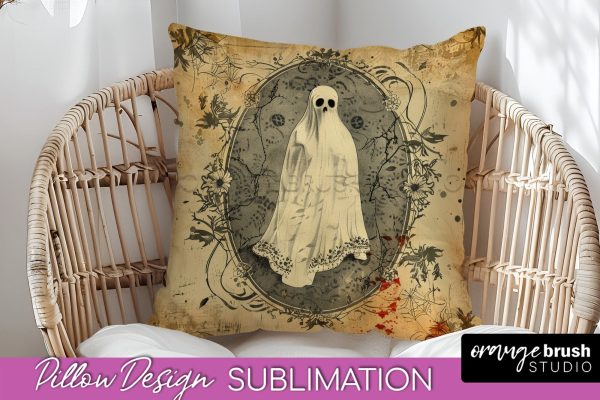 Vintage Halloween Pillow Sublimation, Spooky Pillow Cover For Cheap