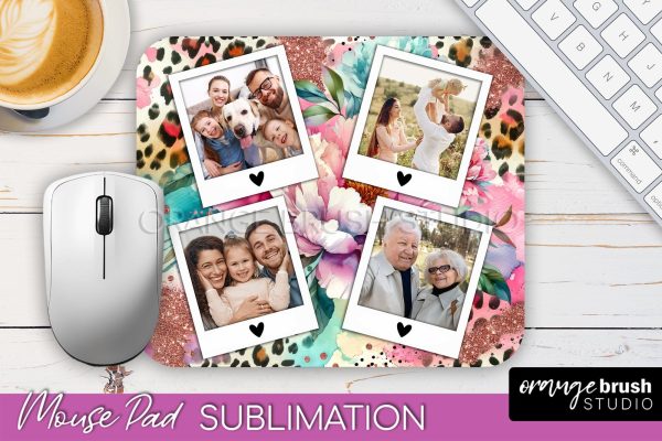 Flowers Photo Frame Mouse Pad Sublimation, Add Your Picture Online Hot Sale