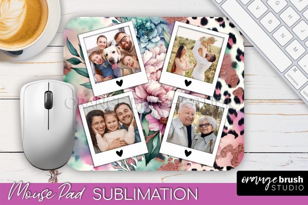 Flowers Photo Frame Mouse Pad Sublimation, Add Your Picture Online Sale
