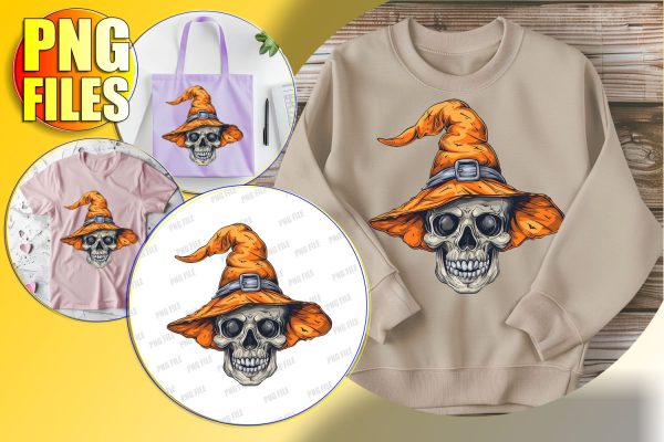 Adorable Skull Sublimation Design for Halloween - Bow PNG on Sale