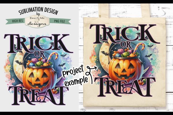 Trick or Treat Halloween Jack O Lantern | PNG Design for Sublimation and DTF For Discount