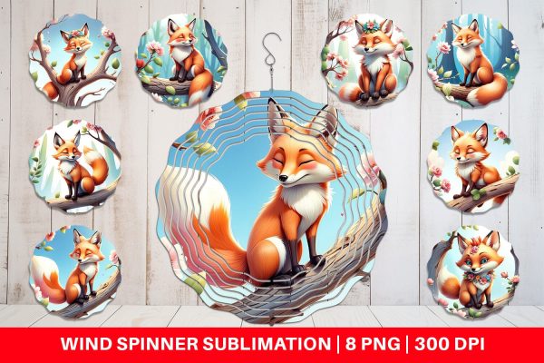 Wind Spinner Fox on Branch For Cheap