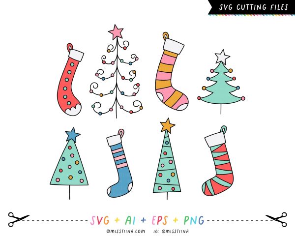 Christmas Wish Stockings & Trees SVG Sale