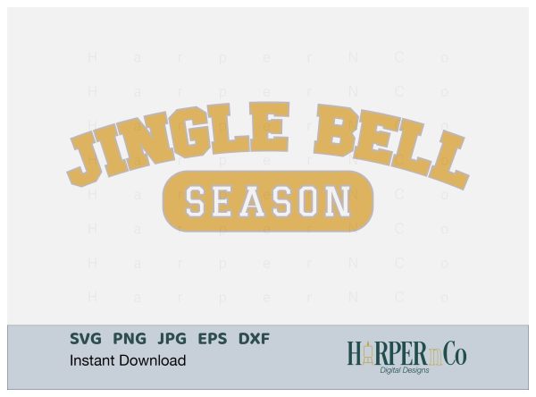 Jingle Bell Season SVG PNG Cut EPS File on Sale
