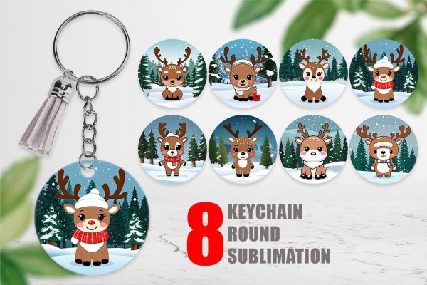 Keychain Christmas Kawaii Reindeer For Sale