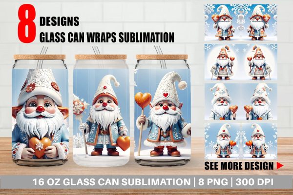 Glass Can Gnome Christmas on Sale