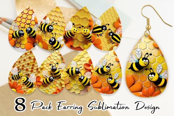 Earring 3D Honeycomb Hot on Sale