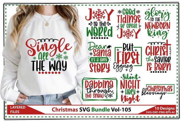Christmas SVG Bundle Vol-105 For Sale