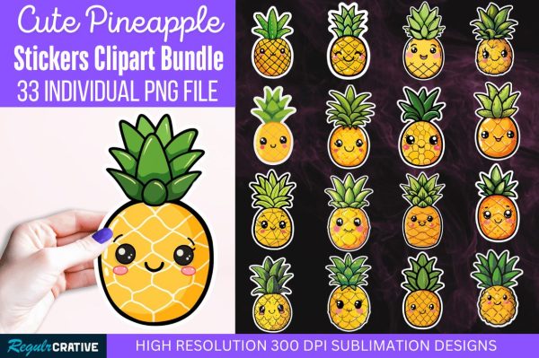 Cute Pineapple Stickers Bundle on Sale