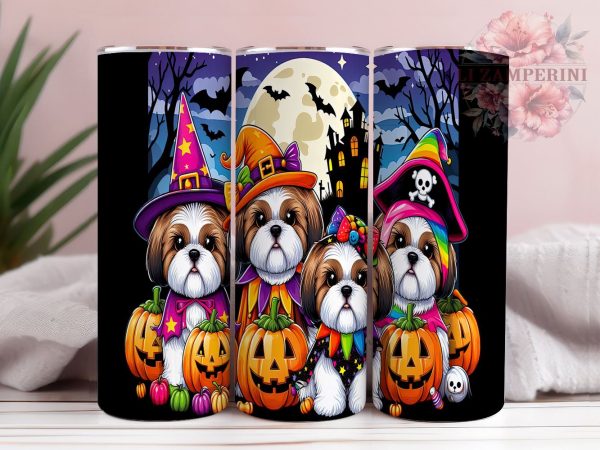 Halloween Dogs 20oz Tumbler Wrap PNG, Whimsical Trendy Kids Halloween Tumbler PNG Sublimation Design, Straight & Tapered Tumbler Wrap, Instant Digital Download Fashion