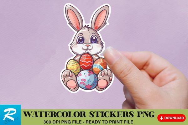 Cute Easter Bunny Sticker Clipart Fashion