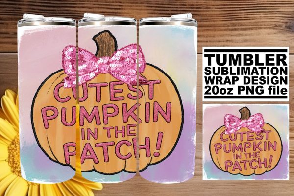 20oz Tumbler Wrap Pumpkin Fall Halloween Sublimation Design Fashion