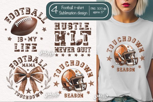 Retro American Football PNG Sublimation t-shirt design Football mama Coquette Bow png Game Day Touchdown season Discount