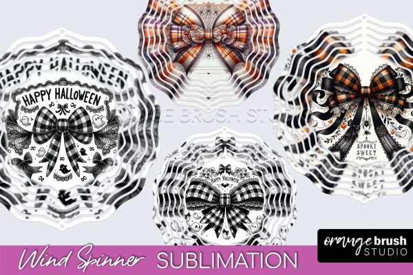 Halloween Coquette Bow Wind Spinner Sublimation For Cheap