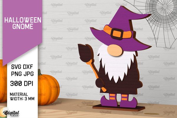 Halloween Gnome Laser Cut. Halloween Decoration Gnome SVG Online
