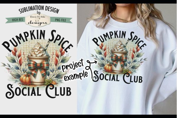 Pumpkin Spice Social Club | PNG Design for Sublimation DTF Cheap