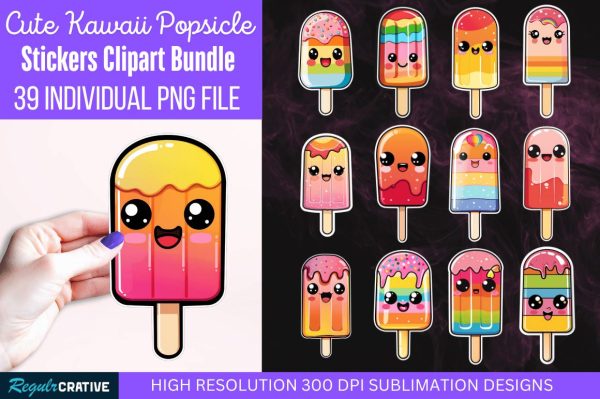 Cute Kawaii Popsicle stickers Bundle Fashion