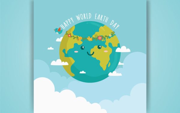 Cute Earth Day Greetings with Smiling Planet Online