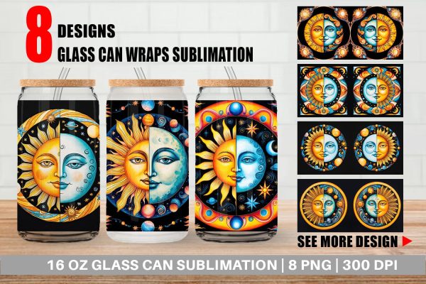 Glass Can Sun and Moon Surrealism For Sale