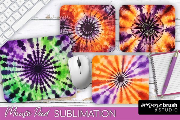 Halloween Tie Dye Mouse Pad - Tie Dye Mousepad Sublimation on Sale