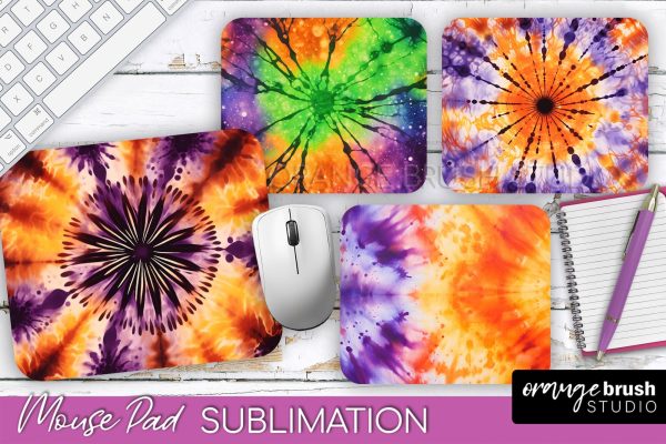Halloween Tie Dye Mouse Pad - Tie Dye Mousepad Sublimation Online Sale