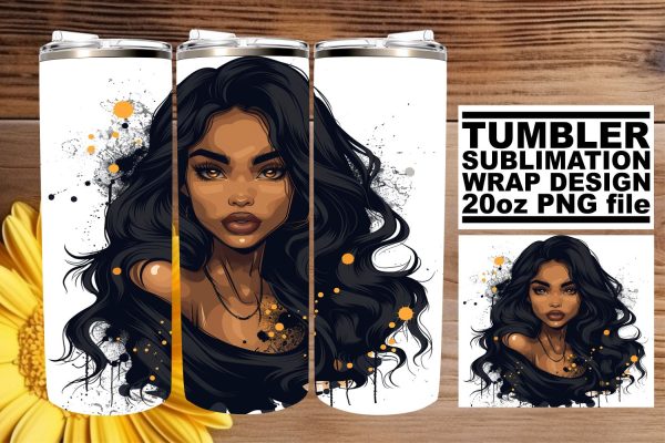 African American Gothic Halloween Tumbler Wrap Sublimation For Cheap