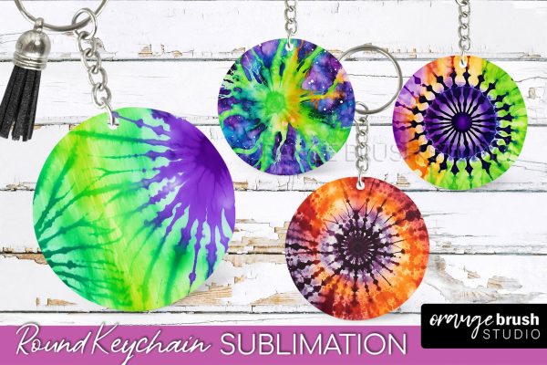 Halloween Tie Dye Keychain - Tie Dye Keychain Sublimation Hot on Sale