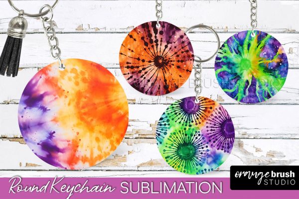 Halloween Tie Dye Keychain - Tie Dye Keychain Sublimation Hot on Sale