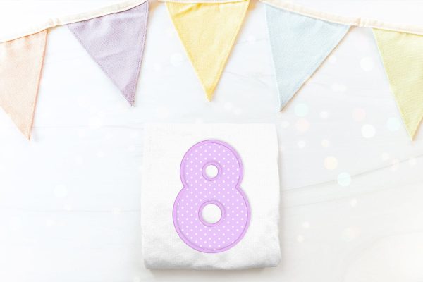Cute Round Number 8 Applique Embroidery Sale