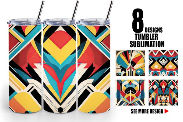 Tumbler Wrap Art Deco Pattern Online