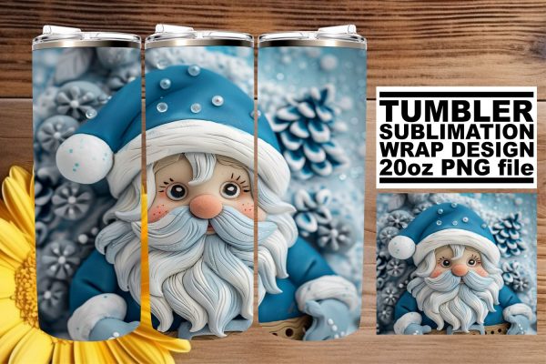 Festive 3D Santa Claus Wrap | 20oz Holiday Tumbler Sale