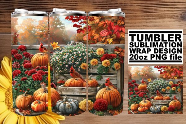 Watercolor Autumn Tumbler Wrap for 20oz - Fall Design For Cheap