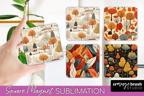 Fall Magnet Sublimation - Autumn Forest Magnet Designs Cheap