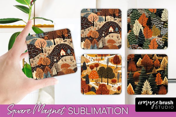 Fall Magnet Sublimation - Autumn Forest Magnet Designs Cheap