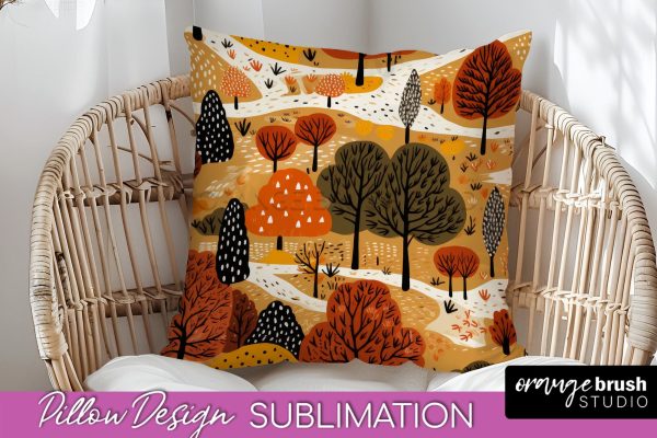 Fall Pillow Cover - Autumn Forest Pillow Sublimation Online