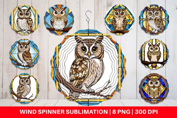 Wind Spinner Stained Glass Owl Online