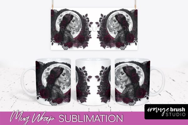 Gothic Halloween Mug Wrap - Dark Academia Mug Sublimation Online now