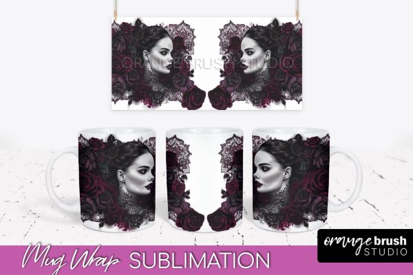 Gothic Halloween Mug Wrap - Dark Academia Mug Sublimation Online now