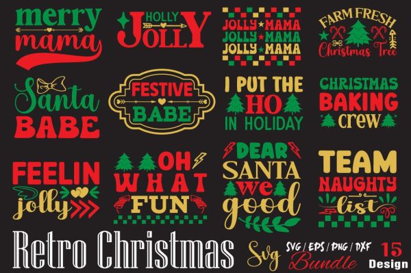 Retro Christmas SVG Bundle Cheap