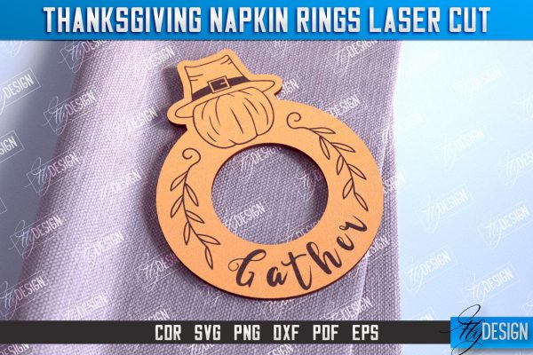 Thanksgiving Napkin Rings v.1 | Holidays Dinner | Adornment Dining Table | CNC File Cheap