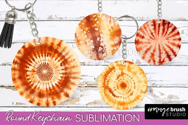 Autumn Tie Dye Keychain - Fall Keychain Sublimation Discount